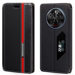 Kožená peněženka pouzdro pro Doogee V40 5G černé