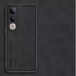 Kožený silikonový kryt pro Vivo V50 Lite černý