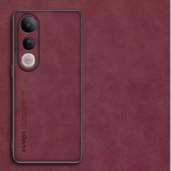 Kožený silikonový kryt pro Vivo V50 Lite červený