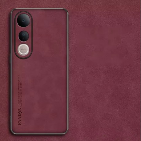 Kožený silikonový kryt pro Vivo V50 Lite červený