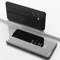 Smart pouzdro Clear View Mirror pro Samsung Galaxy S25 Edge černé