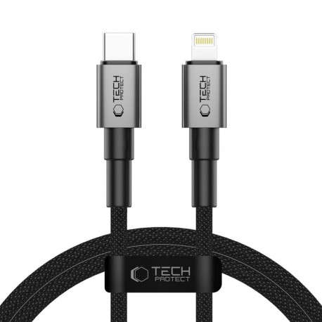 Datový kabel Tech-Protect UltraBoost DNA USB-C / Lightning PD27W / 3A 100 cm šedý