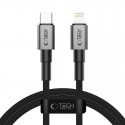 Datový kabel Tech-Protect UltraBoost DNA USB-C/Lightning PD27W/3A 1m šedý
