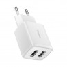 Nabíjecí adaptér do sítě Baseus Compact 2xUSB 10.5W bílý