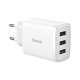 Nabíjecí adaptér do sítě Baseus Compact 3xUSB 17W bílý