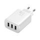Nabíjecí adaptér do sítě Baseus Compact 3xUSB 17W bílý