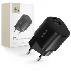 Rychlonabíjecí adaptér Tech-Protect C20W Mini PD20W / USB-A QC 3.0 černý