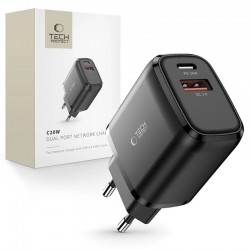Rychlonabíjecí adaptér Tech-Protect C20W USB-C PD20W / USB-A QC 3.0 černý