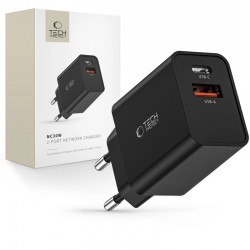 Rychlonabíjecí adaptér Tech-Protect NC30W USB-C PD30W / USB-A QC 3.0 černý