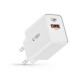 Rychlonabíjecí adaptér Tech-Protect NC30W USB-C PD30W / USB-A QC 3.0 bílý