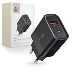 Rychlonabíjecí adaptér Tech-Protect C30W USB-C PD30W / USB-A QC 3.0 černý
