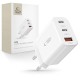 Rychlonabíjecí adaptér Tech-Protect NC30W 2xUSB-C PD30W / USB-A QC 3.0 bílý