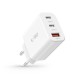 Rychlonabíjecí adaptér Tech-Protect NC30W 2xUSB-C PD30W / USB-A QC 3.0 bílý