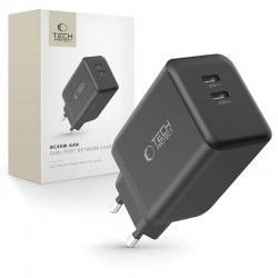 Rychlá nabíječka do sítě Tech-Protect NC45W GaN 2xUSB-C PD45W černá