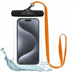 Univerzální vodotěsné pouzdro Tech-Protect UWC7 pro telefony do 6.9" černo-oranžové