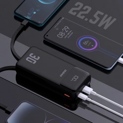 Powerbanka Dudao K15MAX 30000mAh PD22.5W s kabely černá