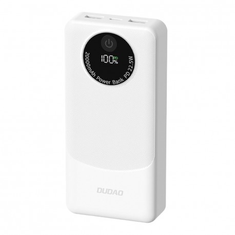 Powerbanka Dudao K12Pro 20000mAh PD22.5W USB-A / USB-C bílá