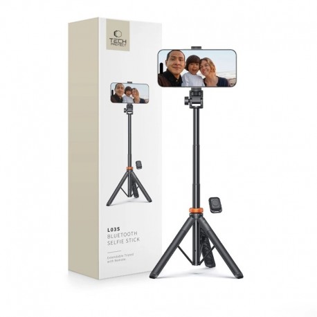 Tech-Protect L03S Bluetooth teleskopická selfie tyč se stativem 148cm černá