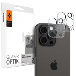 Tvrzené sklo na fotoaparát Spigen Optik.tR 2-pack pro iPhone 15 Pro / 15 Pro Max čiré