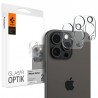 Tvrzené sklo na fotoaparát Spigen Optik.tR 2-pack pro iPhone 15 Pro / 15 Pro Max čiré