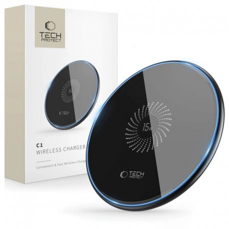 Rychlá bezdrátová nabíječka Tech-Protect QI 15W černá