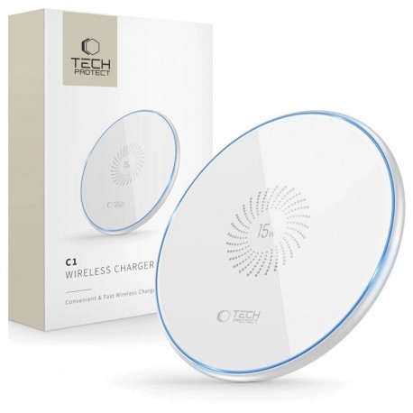 Rychlá bezdrátová nabíječka Tech-Protect QI 15W bílá