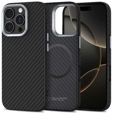 Pouzdro Tech-Protect Ion Carbon MagSafe pro Apple iPhone 16 Pro černé