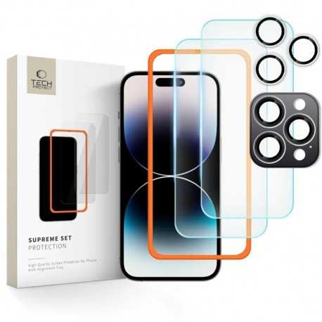 3x ochranné sklo 9H Tech-Protect Supreme Set 3-pack pro iPhone 16 Pro