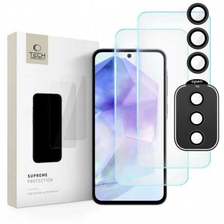 3x ochranné sklo 9H Tech-Protect Supreme Set 3-pack pro Samsung Galaxy A55 5G