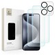 3x ochranné sklo 9H Tech-Protect Supreme Set 3-pack pro iPhone 15 Pro Max