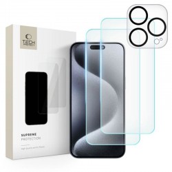 3x ochranné sklo 9H Tech-Protect Supreme Set 3-pack pro iPhone 15 Pro Max