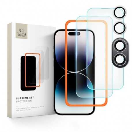 3x ochranné sklo 9H Tech-Protect Supreme Set 3-pack pro iPhone 16 Plus