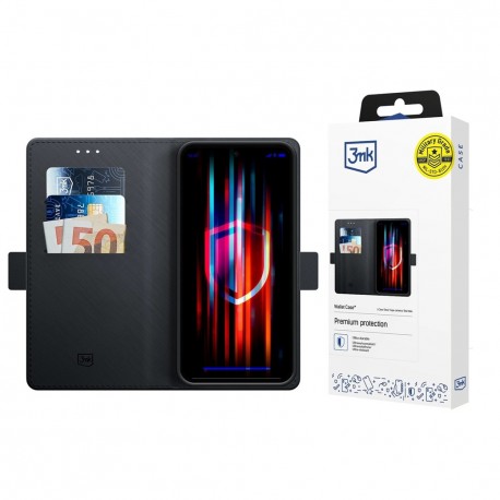 Kožená peněženka 3mk Wallet Case pro Xiaomi Redmi Note 14 Pro 4G černá