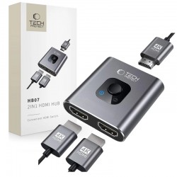 Adaptér Tech-Protect HB07 HUB 2v1 HDMI Switch 4K 60Hz šedý