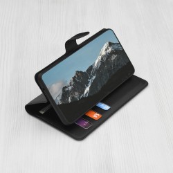 Kožená peněženka Techsuit pro Honor 400 Lite 5G černá