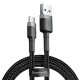 Baseus Cafule opletený nabíjecí kabel USB-A USB-C QC 3.0 1m černo-šedý