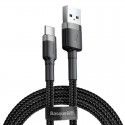 Baseus Cafule opletený nabíjecí kabel USB-A USB-C QC 3.0 1m černo-šedý