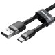 Baseus Cafule opletený nabíjecí kabel USB-A USB-C QC 3.0 1m černo-šedý