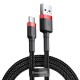 Baseus Cafule opletený nabíjecí kabel USB-A USB-C QC 3.0 1m černo-červený