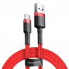 Baseus Cafule opletený nabíjecí kabel USB-A USB-C QC 3.0 1m červený