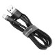Baseus Cafule opletený nabíjecí kabel USB-A / Lightning 2.4A QC 3.0 1m černo-šedý