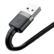 Baseus Cafule opletený nabíjecí kabel USB-A / Lightning 2.4A QC 3.0 1m černo-šedý