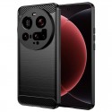 Silikonové pouzdro Carbon Case pro Xiaomi 15 Ultra černé