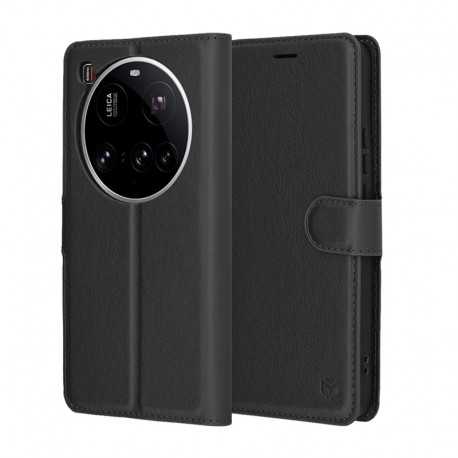 Kožená peněženka Techsuit pro Xiaomi 15 Ultra černá