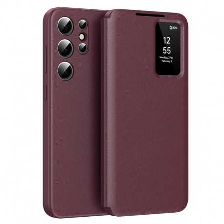 Techsuit pouzdro Smart View pro Samsung Galaxy S25 Ultra červené