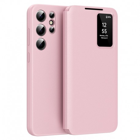 Techsuit pouzdro Smart View pro Samsung Galaxy S22 Ultra 5G růžové