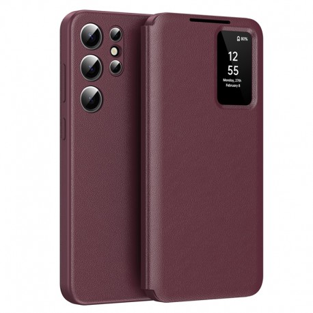 Techsuit pouzdro Smart View pro Samsung Galaxy S22 Ultra 5G červené
