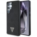 Guess Peony Grained Hot Stamp Triangle MagSafe pouzdro pro Samsung Galaxy S25 Ultra černé