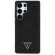 Guess Peony Grained Hot Stamp Triangle MagSafe pouzdro pro Samsung Galaxy S25 Ultra černé