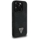 Guess Peony Grained Hot Stamp Triangle MagSafe pouzdro pro iPhone 16 Pro černé